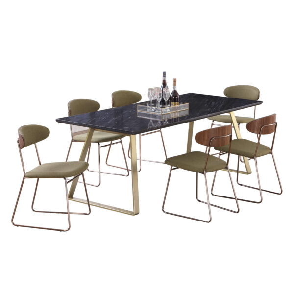 modern marble dining table with chairs