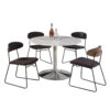 round faux marble dining table