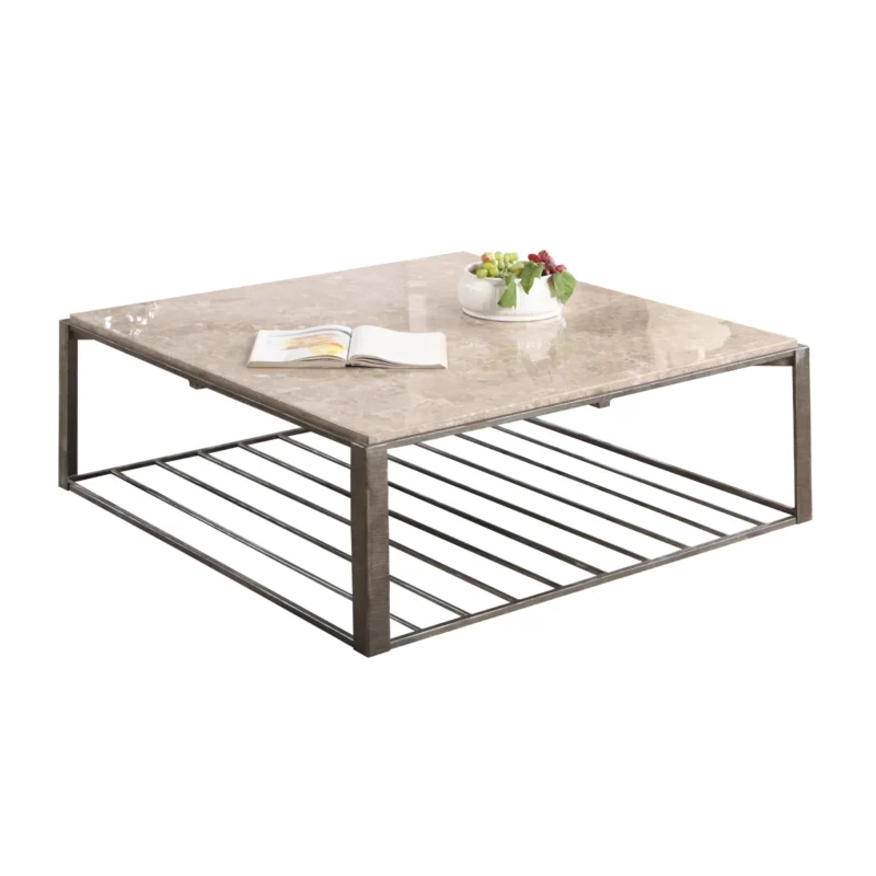 modern square faux marble coffee table