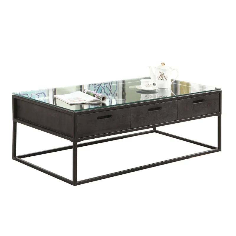 rectangular glass coffee table