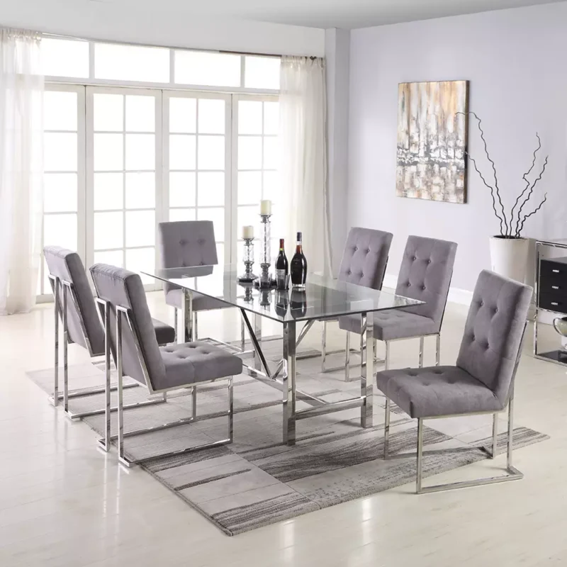 7 piece glass top dining table set