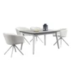 Natural Wood Rectangular Dining Table Set