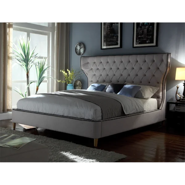 Light Grey Upholstered Bed