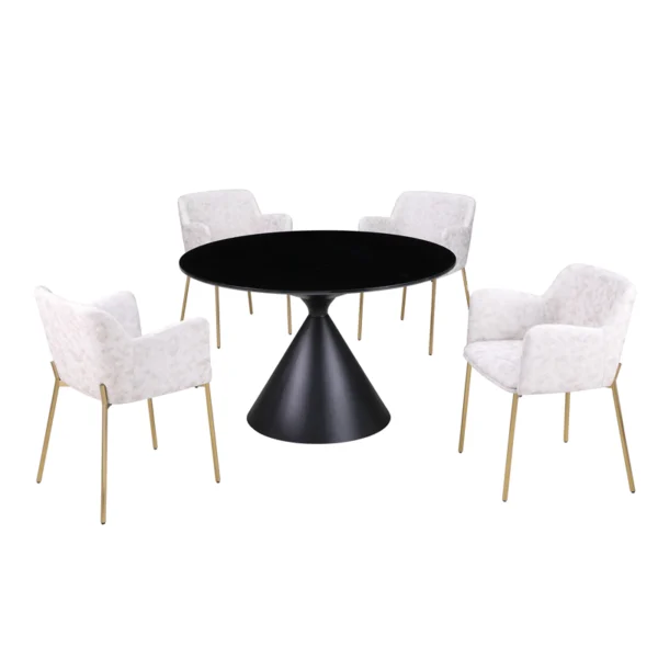black glass dining table set