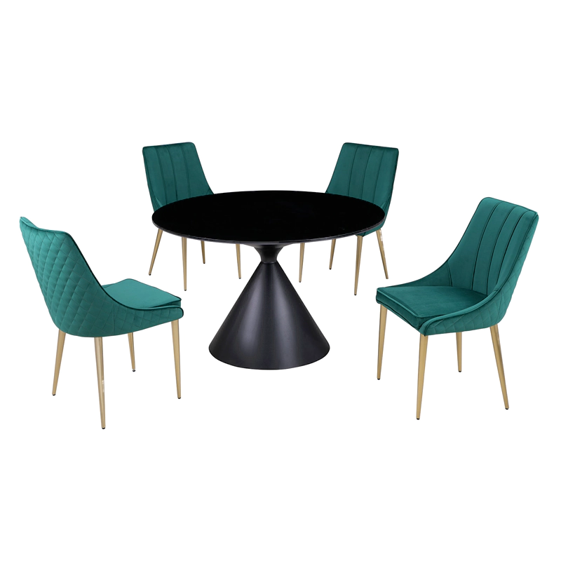black glass dining table set for 4