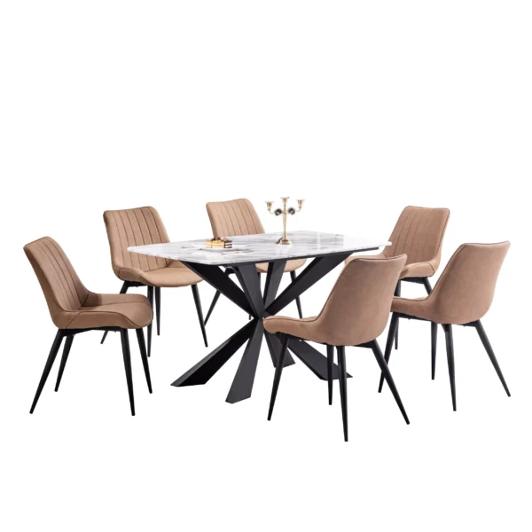 contemporary white dining table set