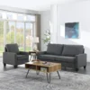 dark grey single sofa chair with 2 seater sofa for living room