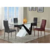 dining set with leather chairs black