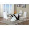 dining set with leather chairs white