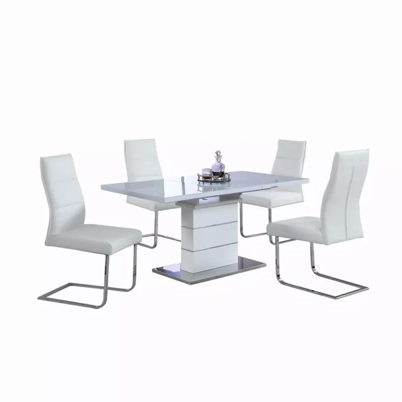 dining table with leather chairs
