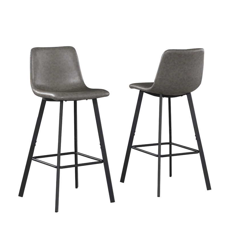 grey low back bar stools