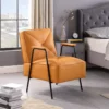 leather and metal accent chairs for bedroom