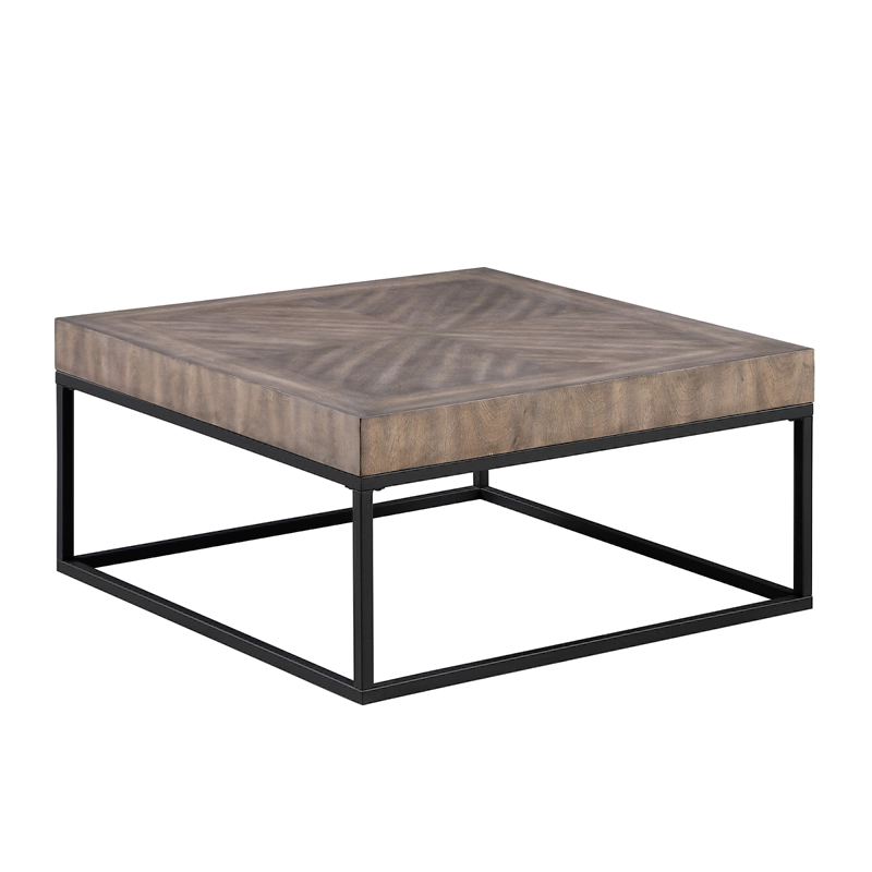 light grey rustic square coffee table