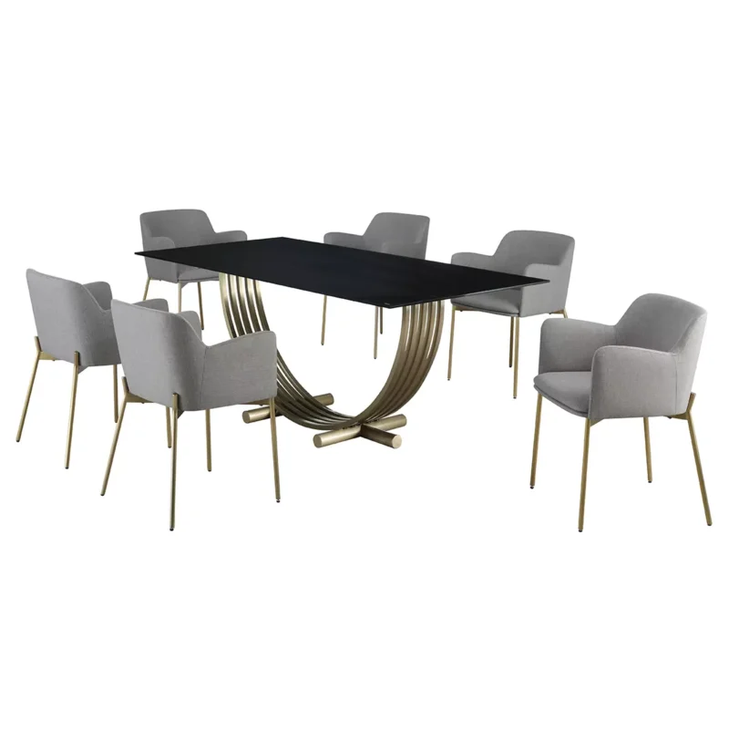 metal and glass dining table