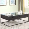 mid century rectangular glass coffee table