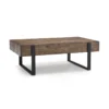 rectangle traditional coffee table with iron legs