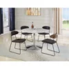 round faux marble dining table