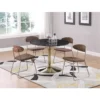 round faux marble dining table and chairs