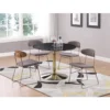 round faux marble dining table with chairs