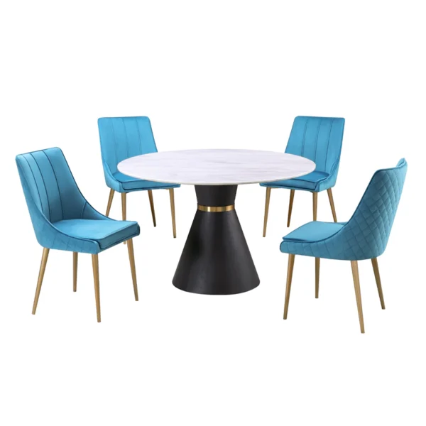round marble dining table set for 4