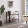 rustic oak low bookcase for bedroom