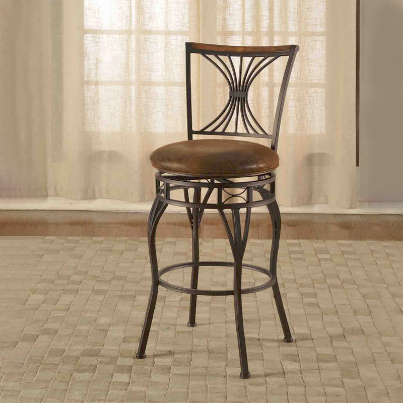 KATDANS Swivel Metal Bar Stools with Backs