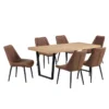 thick wooden dining table
