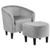 velvet accent chair with ottoman