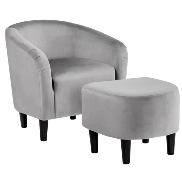 velvet accent chair with ottoman