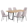 wood and metal dining table