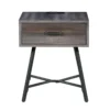 wood and metal end table
