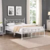 white full size metal bed frame