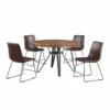 KATDANS Round Mid Century Modern Dining Set For 4